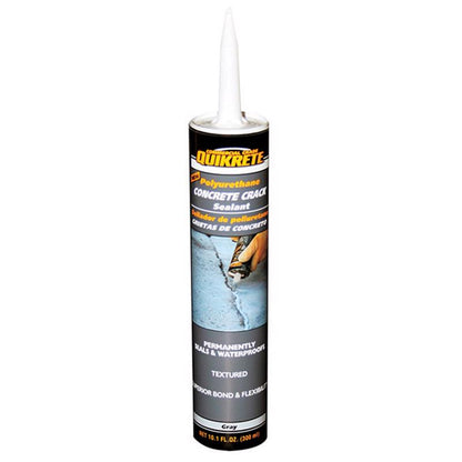 Emery Jensen concrete crack seal poly patch repair product in a container, used for sealing and repairing cracks in concrete surfaces.