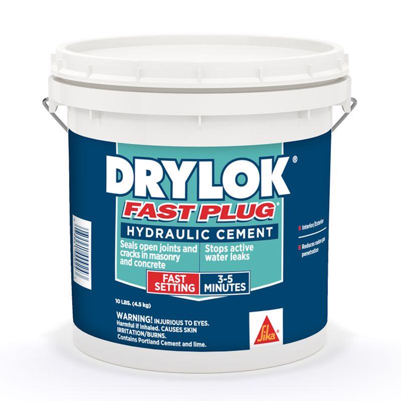 Emery Jensen DryLok Fast Plug 10lb patch and repair product for sealing and fixing leaks in walls and concrete surfaces.
