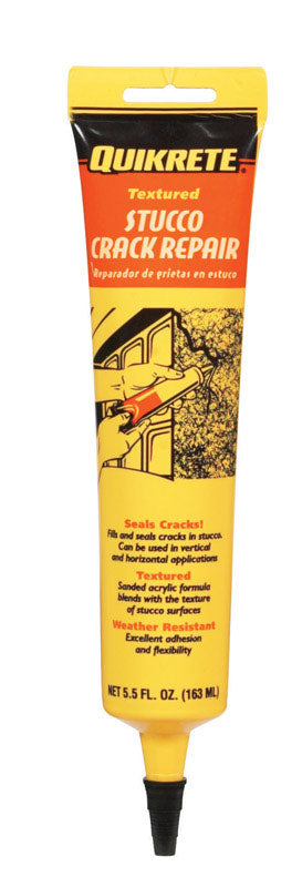 Emery Jensen stucco crack repair patch in a 5.5oz container, designed for fixing cracks in stucco surfaces.