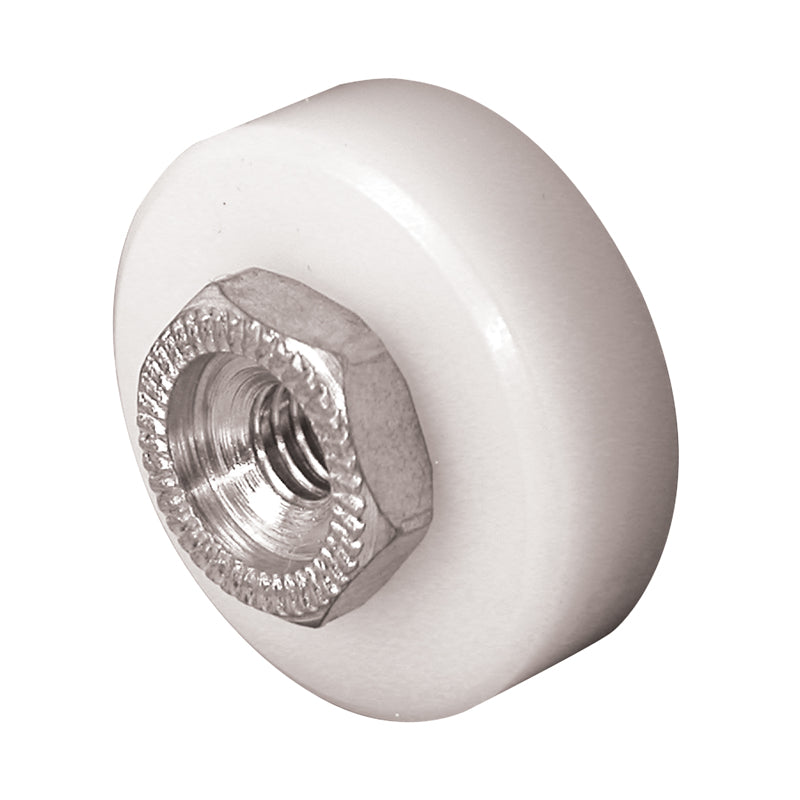 Emery Jensen patio door rollers with metal wheels and black plastic housing for smooth sliding and easy installation.