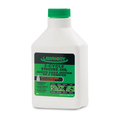 Emery Jensen 2-cycle 4oz lawn mower oil bottle, ideal for small engine lubrication, part of PE oils and lubricants collection.