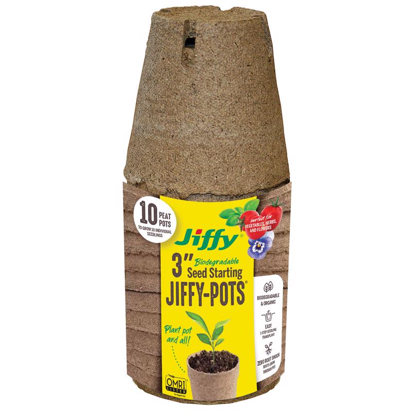 JIFFY POTS 3" RND 10PK - Pack of 37