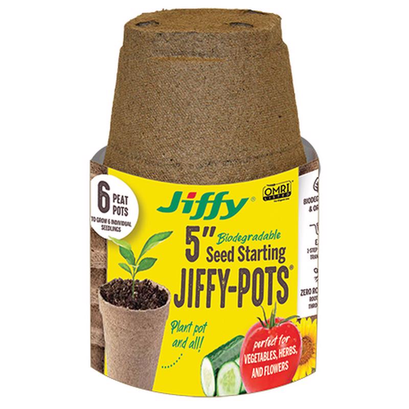 JIFFY POTS 5" RND 6PK