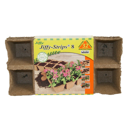 Emery Jensen 8-cell seed starter peat pot for seedlings, made of biodegradable material for easy planting and healthy plant growth.