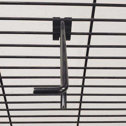 Black Emery Jensen wing panel hooks, 50-pack, store-use peg hooks for organizing and hanging items on panels or display systems.