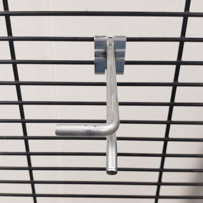 Galvanized wing panel hook by Emery Jensen, store-use peg hook for organizing tools and supplies on retail or storage panels.