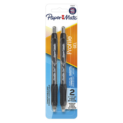 PROFILE GEL PEN BLK 2PK - Pack of 6