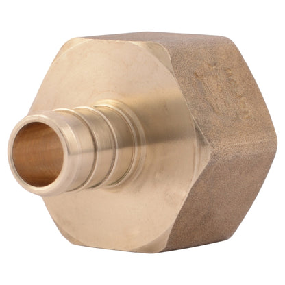 Emery Jensen PEX crimp fitting, 1/2-inch to 3/4-inch barb adapter, bagged for plumbing and pipe connections.