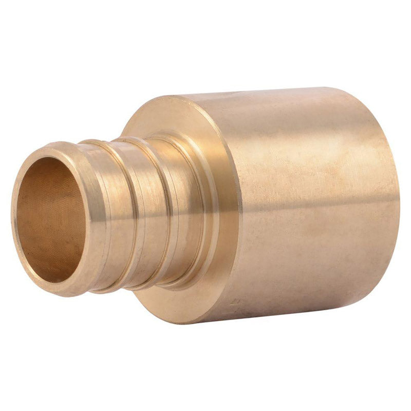 Emery Jensen PEX crimp fittings bagged, including PEX ADAPT3/4B3/4FS, for plumbing pipe connections and repairs.
