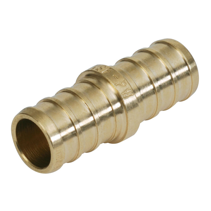 Emery Jensen PEX crimp fittings bagged with 1/2-inch barb PEX coupling fitting for plumbing connections