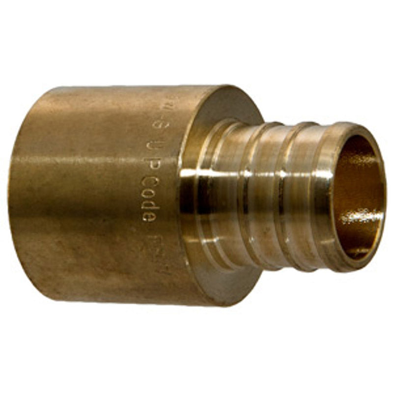Emery Jensen PEX crimp fittings bagged, including PEXAdapt 1/2B, 1/2MS, and 2MS for plumbing connections