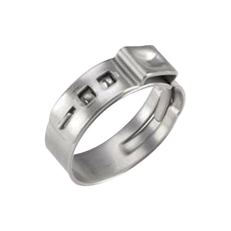 Emery Jensen PEX clamp 1/2-inch, 100-pack, used for securing PEX manifolds in plumbing installations.
