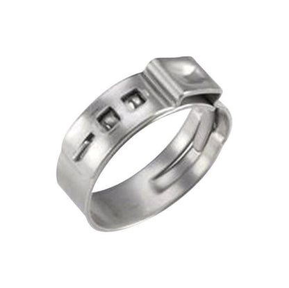 Emery Jensen PEX clamp 1/2-inch, 100-pack, used for securing PEX manifolds in plumbing installations.