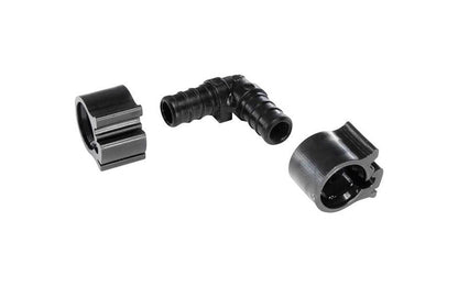Emery Jensen PEX Pipe 90-degree elbow fitting, 1/2 inch, 3-piece connection, used for plumbing installations