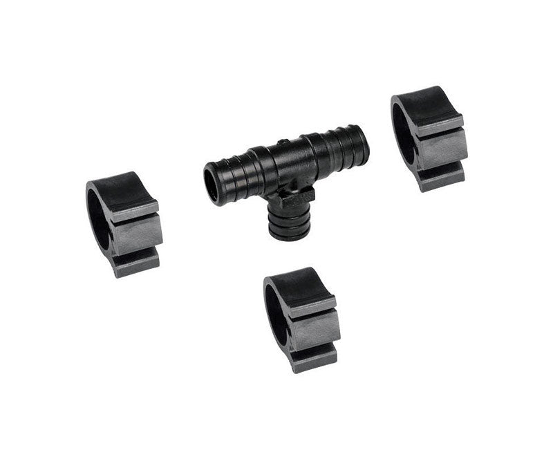 PEX TEE W/clamp 3/4" 4PC