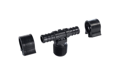Emery Jensen PEX Pipe 1/2x1/2x1/2MPT 3P, flexible plumbing pipe with three connections, suitable for residential plumbing systems.