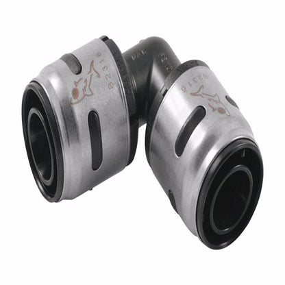 Emery Jensen ELBW EVOPEX 3/4x3/4" PEX push fittings in a bag, plumbing fittings for PEX pipe connections.