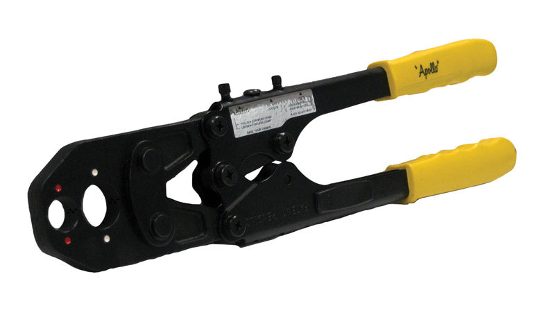 Emery Jensen PEX tools Crimping Tool Kit with 1/2 and 3/4 inch sizes, featuring durable hand tools for pipe fitting.