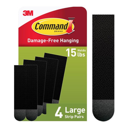 PIC HNG STRIP LG BLK 4PK