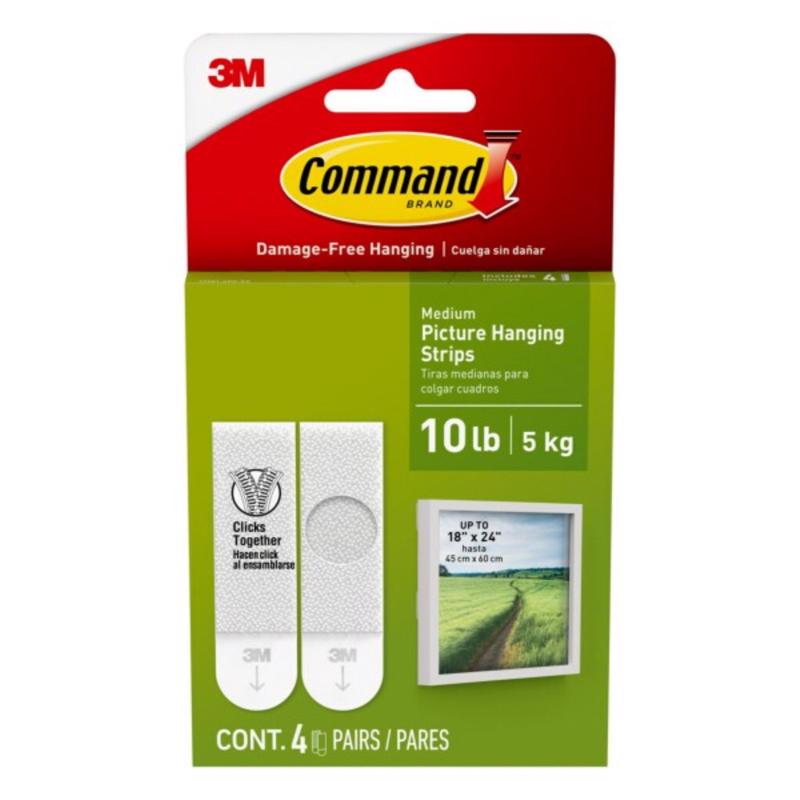 Emery Jensen medium picture hang strip showing hooks and adhesive backing for wall mounting photos and artwork.
