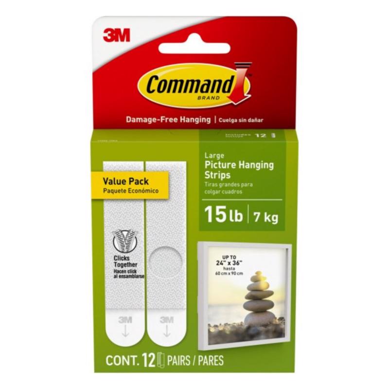 Emery Jensen 12-pack picture hanging strips for damage-free wall mounting and easy picture display.