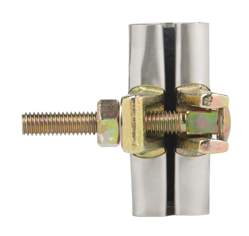 Set of six Emery Jensen clamp pipe fix 1/2x3-inch pipe repair clamps for securing and fixing pipes in plumbing applications.
