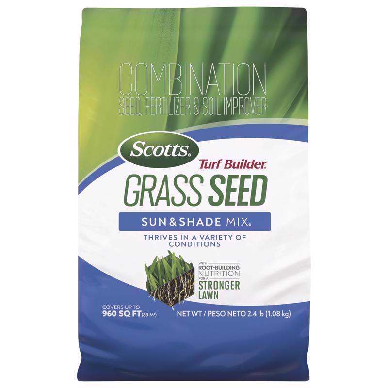 Emery Jensen TB GRSS SEED SS MIX 2.4# package of grass seed for lawns, compact 10# size, showing the product packaging.