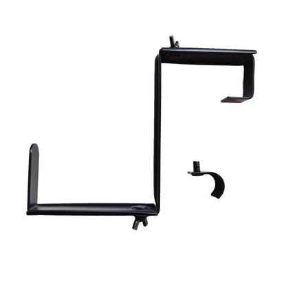 Adjustable black plant hook from Emery Jensen for garden or indoor plant support, made of durable hardware material.