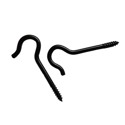 Set of five black SWAG HOOK STL plant hardware and accessories by Emery Jensen for secure plant display and hanging.