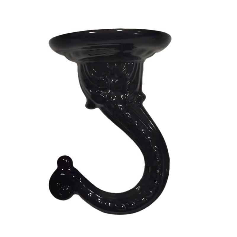 Emery Jensen zinc black 2-inch swag hook, sturdy plant hardware and accessory for hanging plants securely.