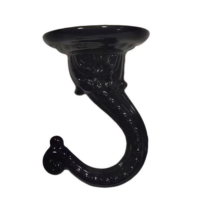 Emery Jensen zinc black 2-inch swag hook, sturdy plant hardware and accessory for hanging plants securely.