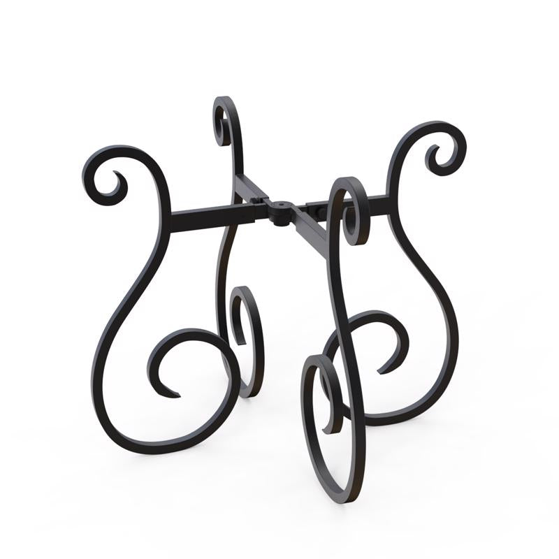 Black Emery Jensen plant stand and caddy basket, Orlan model, supports up to 75 pounds, ideal for indoor or outdoor plants