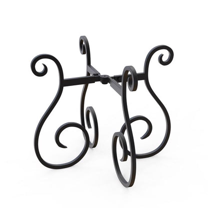 Black Emery Jensen plant stand and caddy basket, Orlan model, supports up to 75 pounds, ideal for indoor or outdoor plants