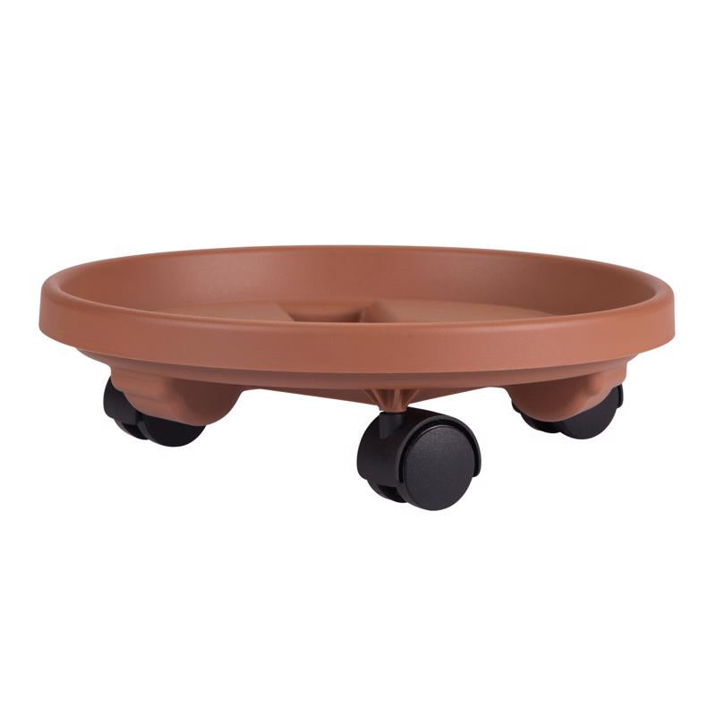 Round Emery Jensen plant caddy basket, 12-inch size, designed for holding potted plants or decorative garden items.