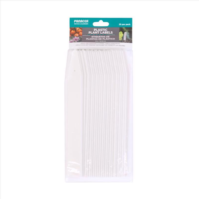 LABEL PLNT PLST WHT 25PK