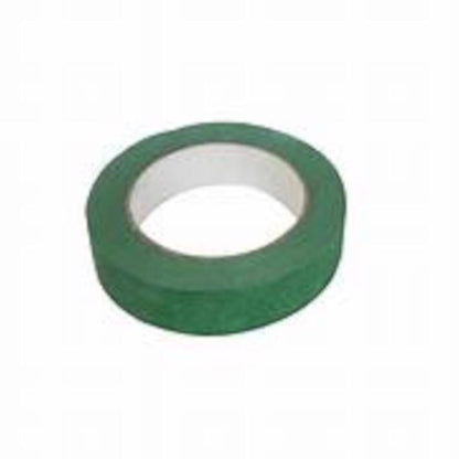 Green fabric plant tie tape from Emery Jensen used as a support for garden plants and vegetable plants.