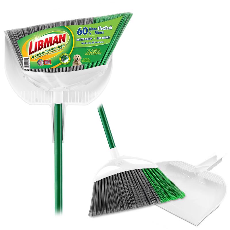 Set of four Emery Jensen plastic brooms, BRM W/dstpn RCYC PET 55", durable cleaning tools for home or commercial use