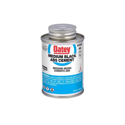Emery Jensen ABS plastic cement and primer in a 4oz container, used for bonding and sealing plastic materials.