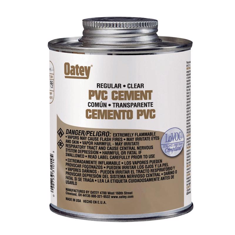 Emery Jensen plastic cement and primer in a 32oz container, suitable for PVC and plastic bonding applications.