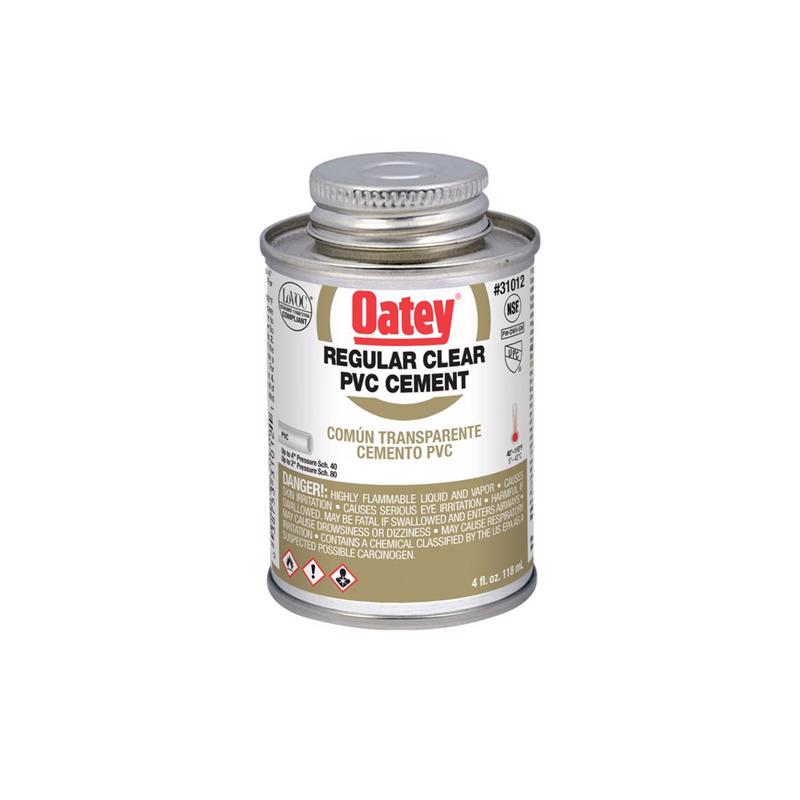 Emery Jensen plastic cement and primer in a 4oz container, suitable for PVC and plastic bonding.