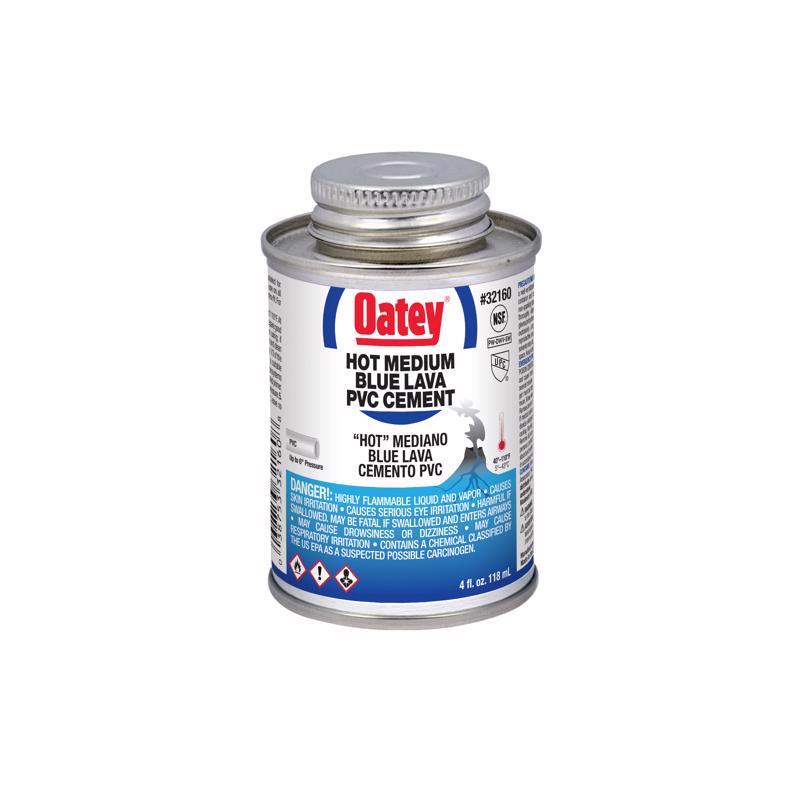 Emery Jensen PVC cement, primer, and cleaner in a 4 oz bottle, clear plastic adhesive for PVC piping and fittings.