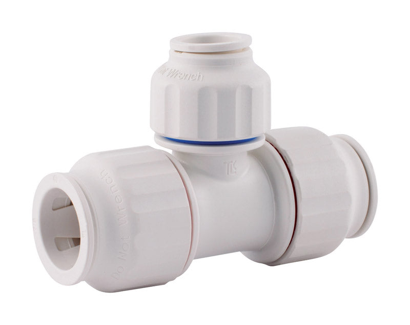 Emery Jensen Branch Tee 3/4x1/2 inch plastic CTS push fit fitting for plumbing applications.
