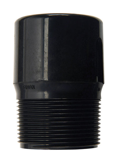 Emery Jensen plastic inline vent ABS 1-1/2-inch MPT fitting for ventilation or plumbing applications.