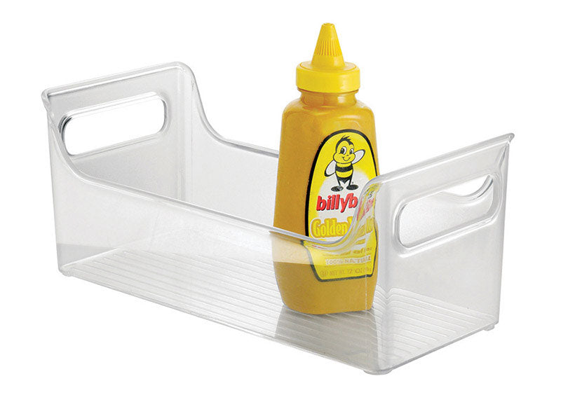 Emery Jensen plastic condiment caddy with multiple compartments for organizing sauces and condiments.