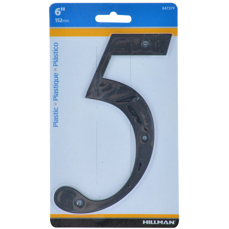 6" BLK #5 NAILON 1PC - Pack of 3