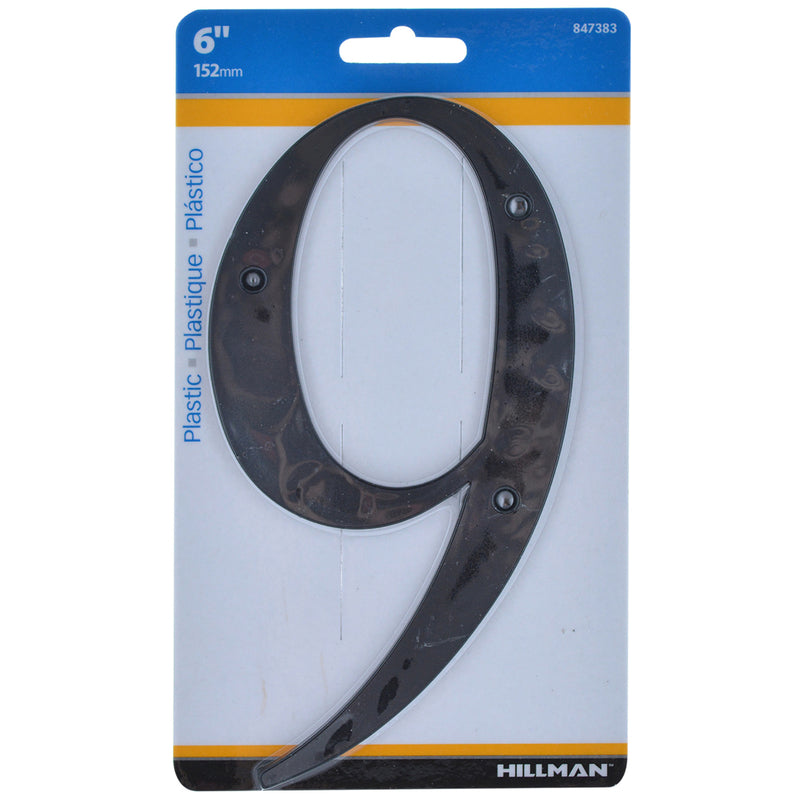 6" BLK #9 NAILON 1PC - Pack of 3