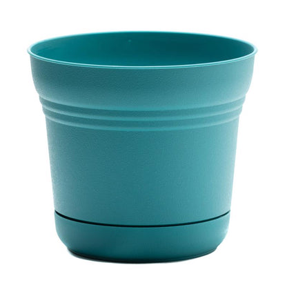 SATURN POT RESN TEAL 14"