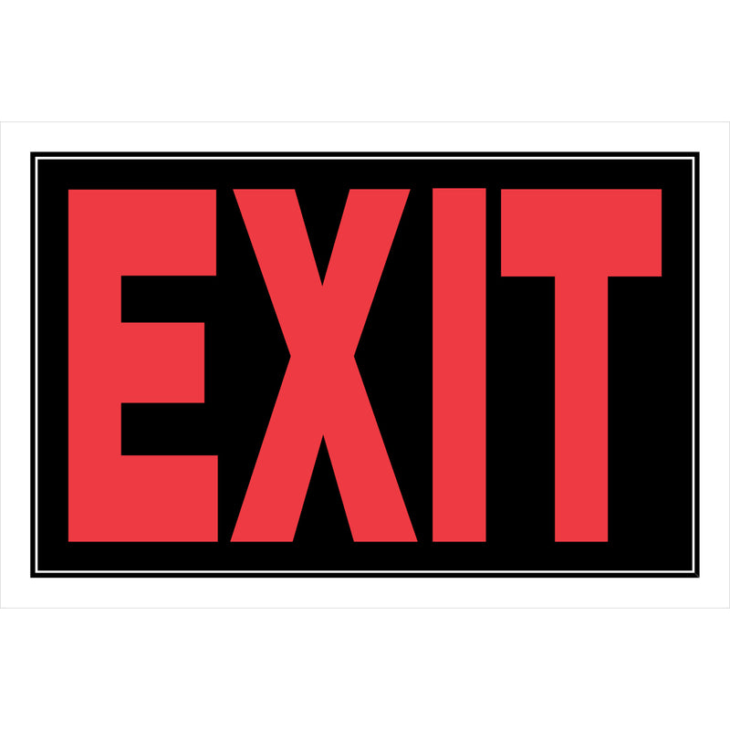 EXIT SIGN BLK 8X12" - Pack of 6