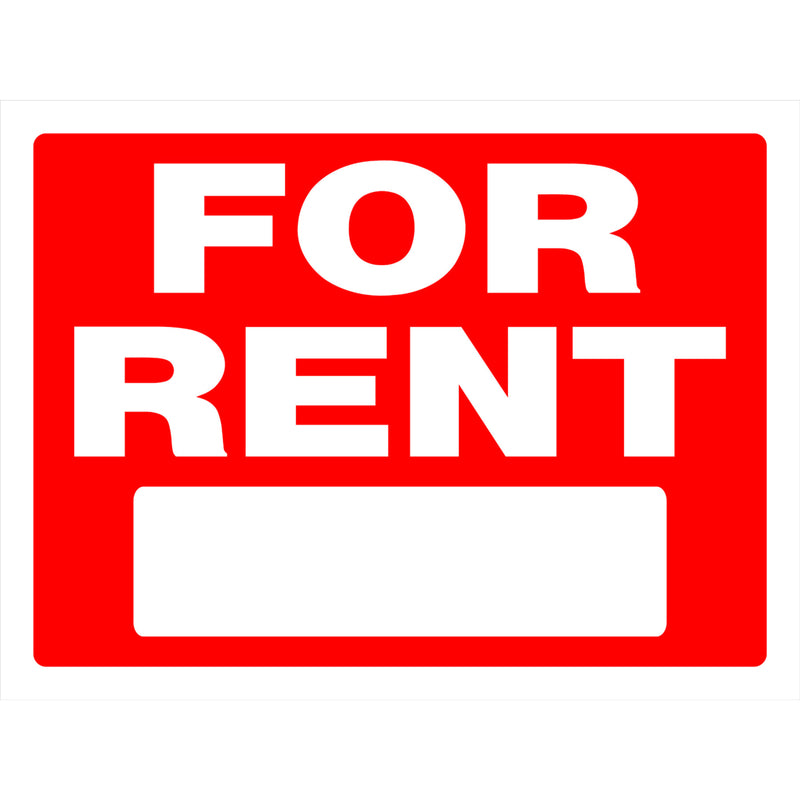FOR RENT SIGN RED 18X24" - Pack of 6