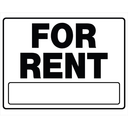 FOR RENT SIGN WHT 20X24" - Pack of 6